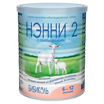 Молочная смесь Нэнни 2 с пребиотиками на козьем молоке с 6 месяцев 400г Бибиколь 92837 1